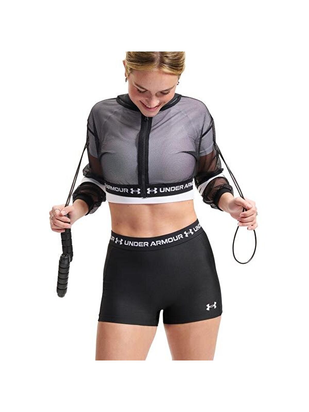 Heat Gear Shorty Kadın Siyah Tayt-1