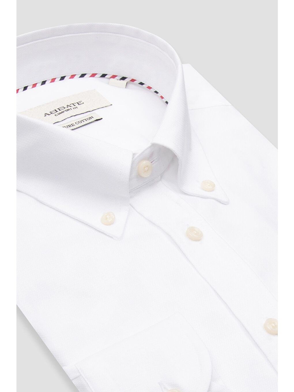 Matteo Royal Oxford Pamuklu Comfort Fit Beyaz Düğmeli Yaka Erkek Düz %100 Pamuk Gömlek-1