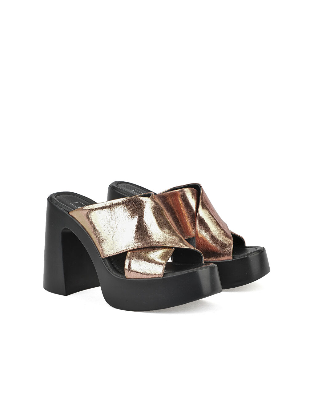 Pembe Kadın Hakiki Deri Topuklu Terlik 151992Z66001 Rose-1