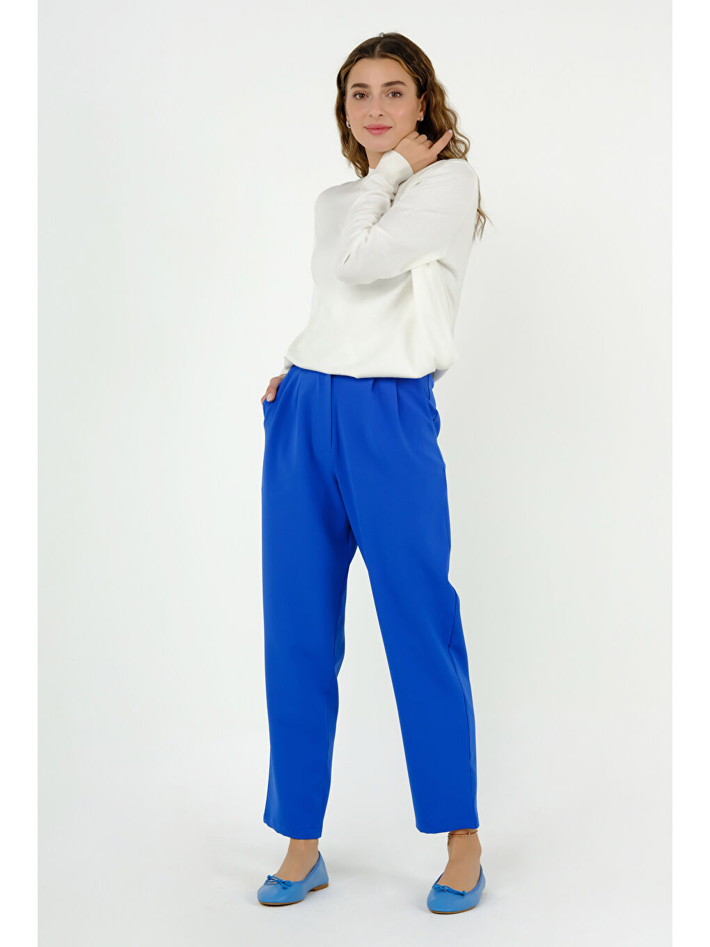 Mavi Havuç Pantolon Saks-1