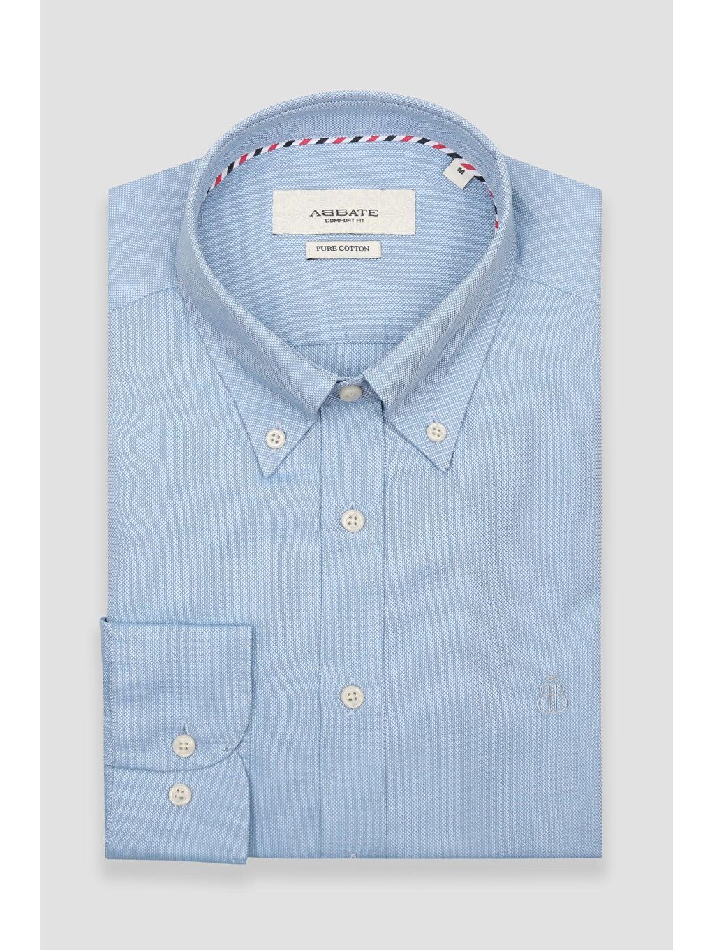 Matteo Royal Oxford Pamuklu Comfort Fit Açık Mavi Düğmeli Yaka Erkek Düz %100 Pamuk Gömlek-4