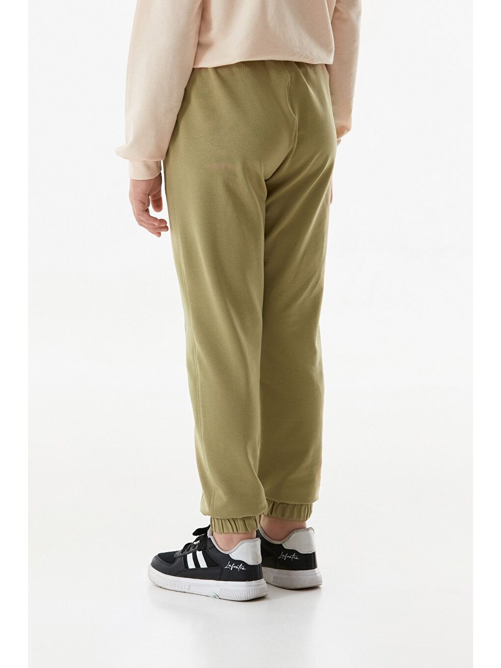 Haki Beli Lastikli Cebi Armalı Jogger Erkek Çocuk Eşofman Altı-1