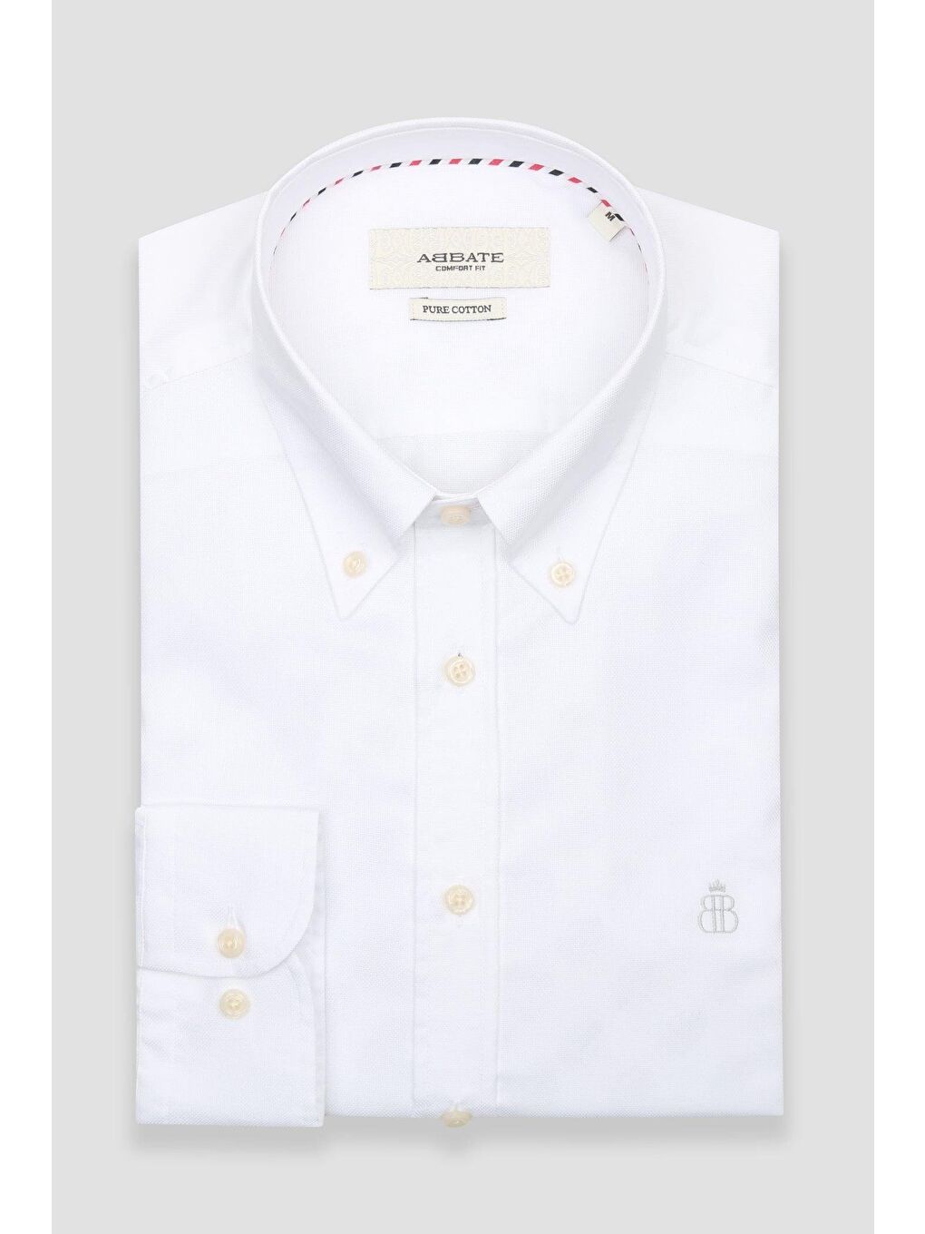 Matteo Royal Oxford Pamuklu Comfort Fit Beyaz Düğmeli Yaka Erkek Düz %100 Pamuk Gömlek-4