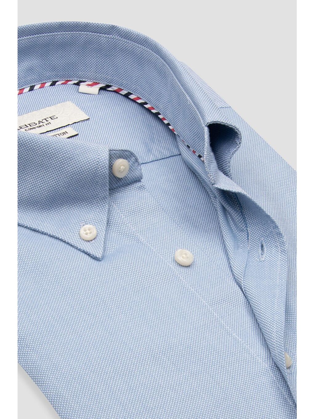 Matteo Royal Oxford Pamuklu Comfort Fit Açık Mavi Düğmeli Yaka Erkek Düz %100 Pamuk Gömlek-5