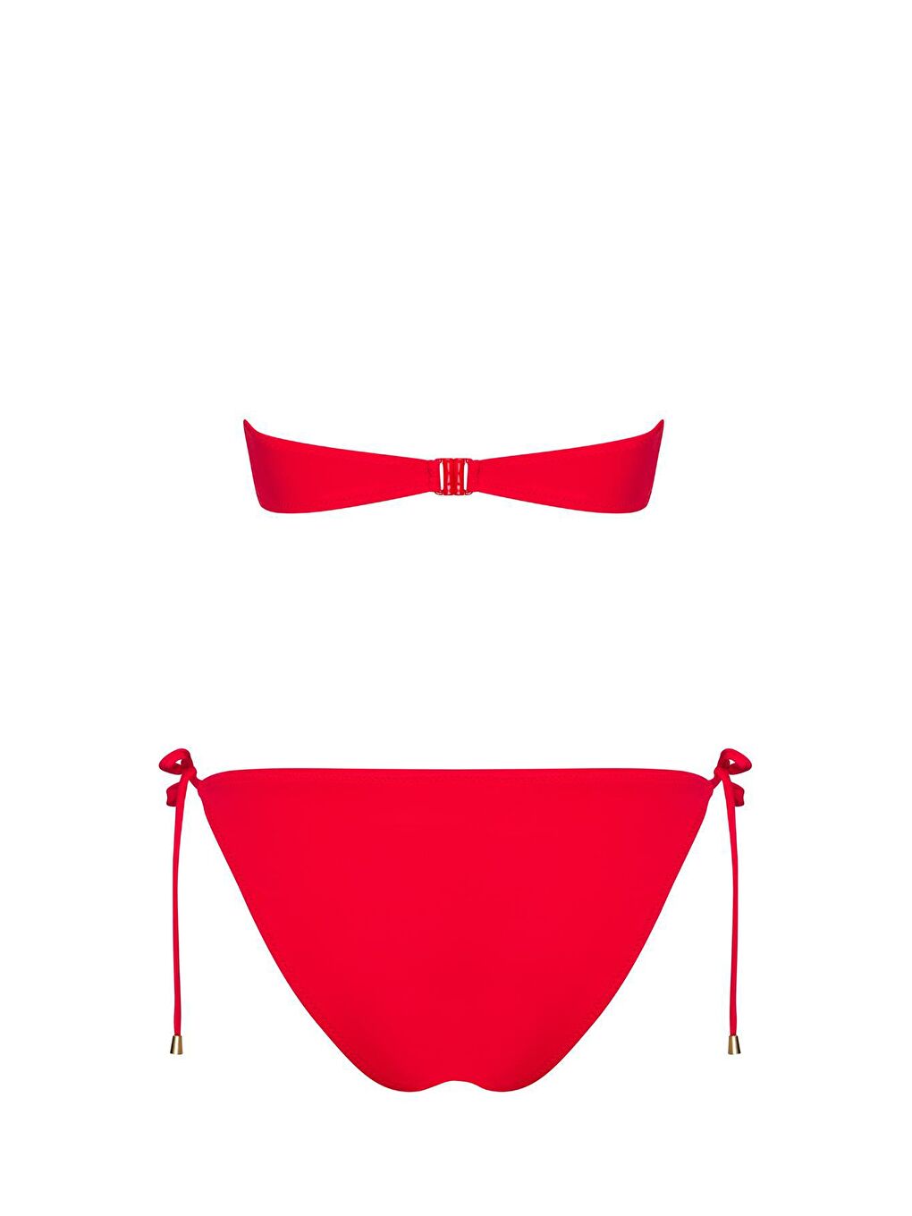 Kırmızı Straplez Aksesuar Brezilya Bikini Takım-1