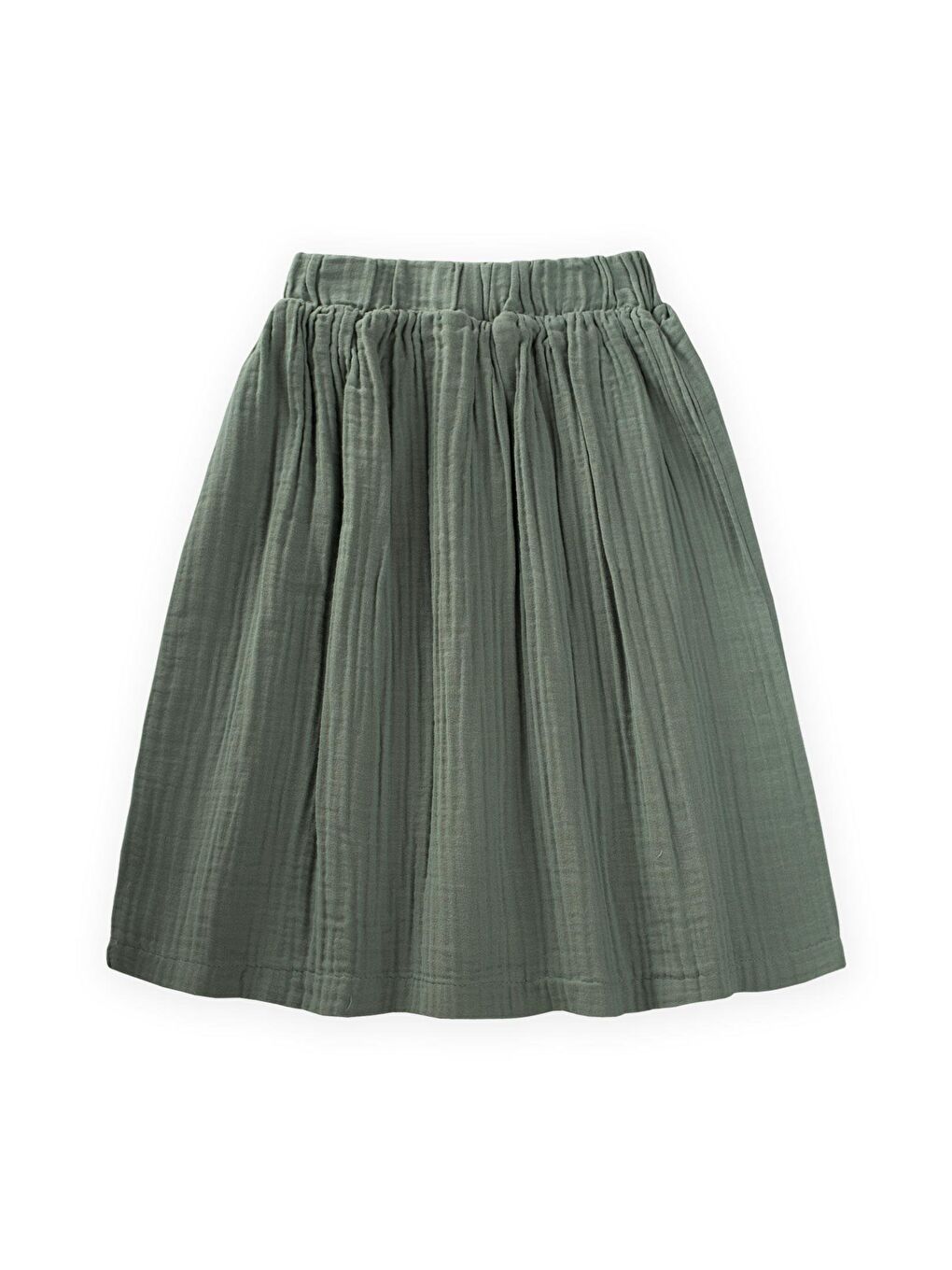 Haki Kız Çocuk Müslin Etek-1