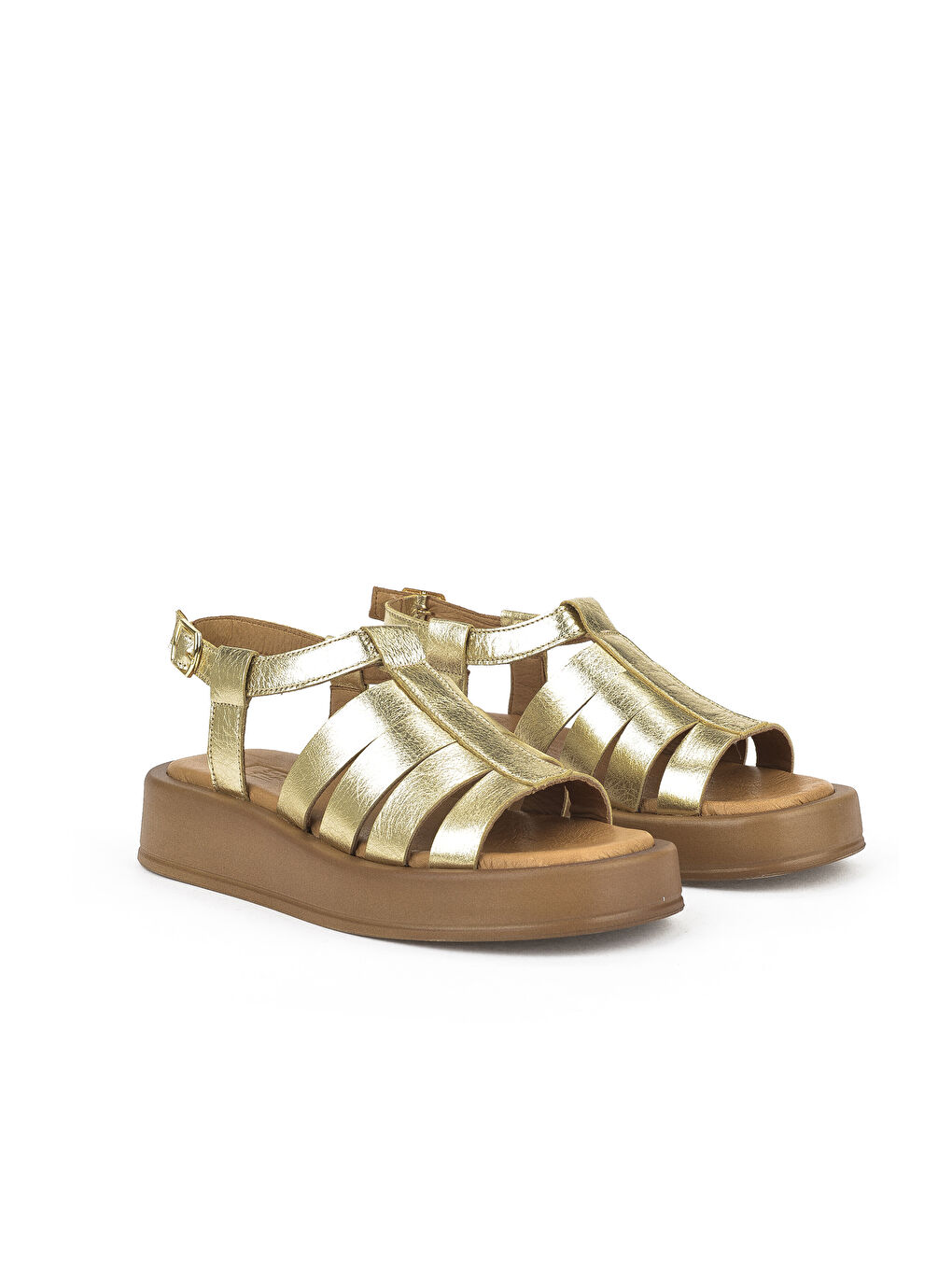 Sarı Hakiki Deri Kadın Sandalet 1511033Z23069 Gold-1