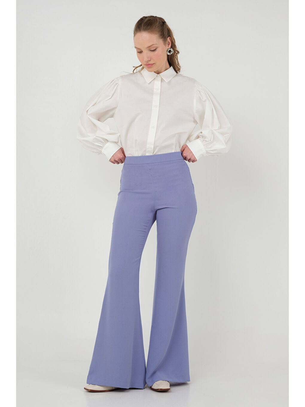 İspanyol Paça Pantolon Lila