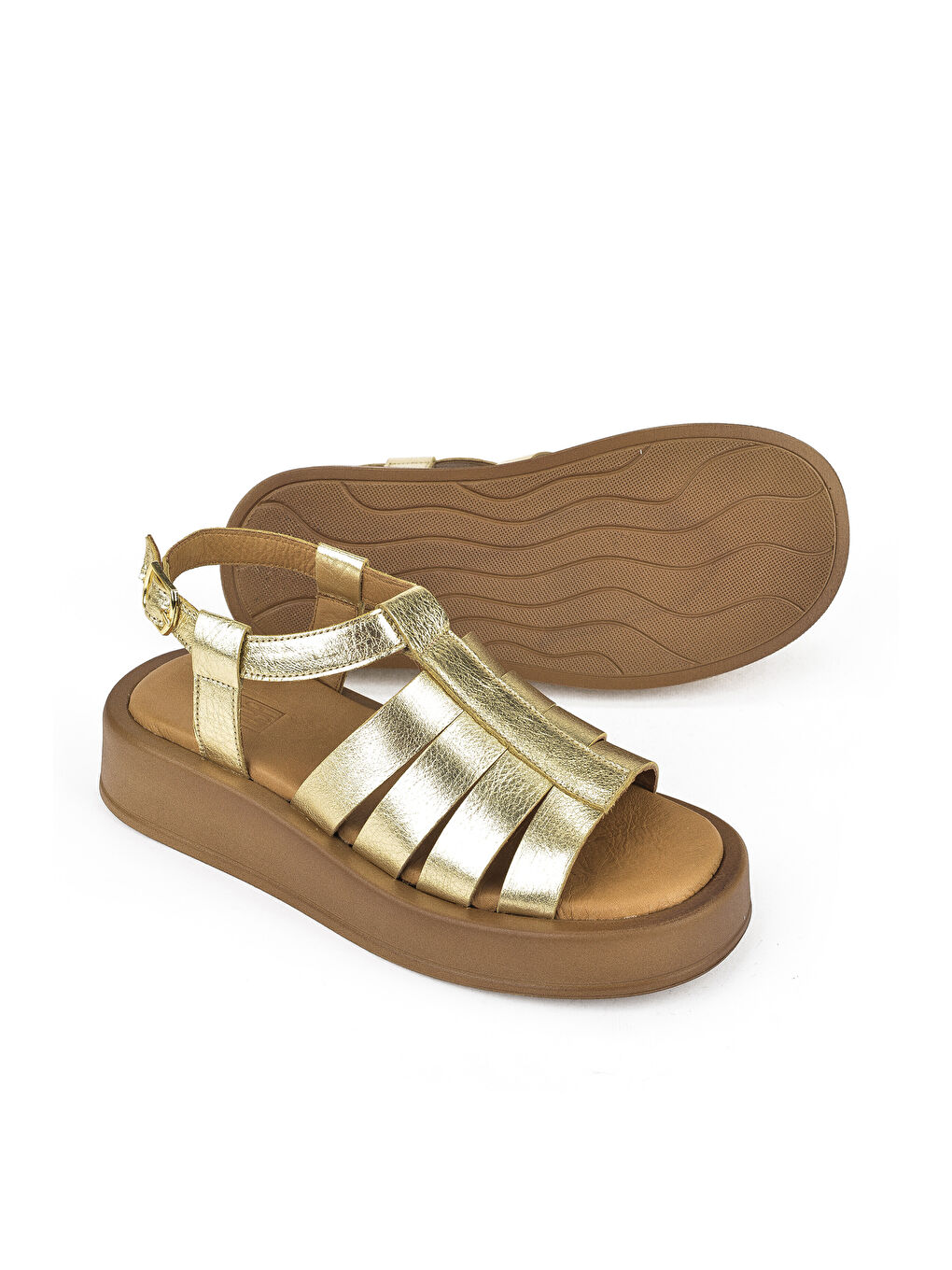 Sarı Hakiki Deri Kadın Sandalet 1511033Z23069 Gold-3