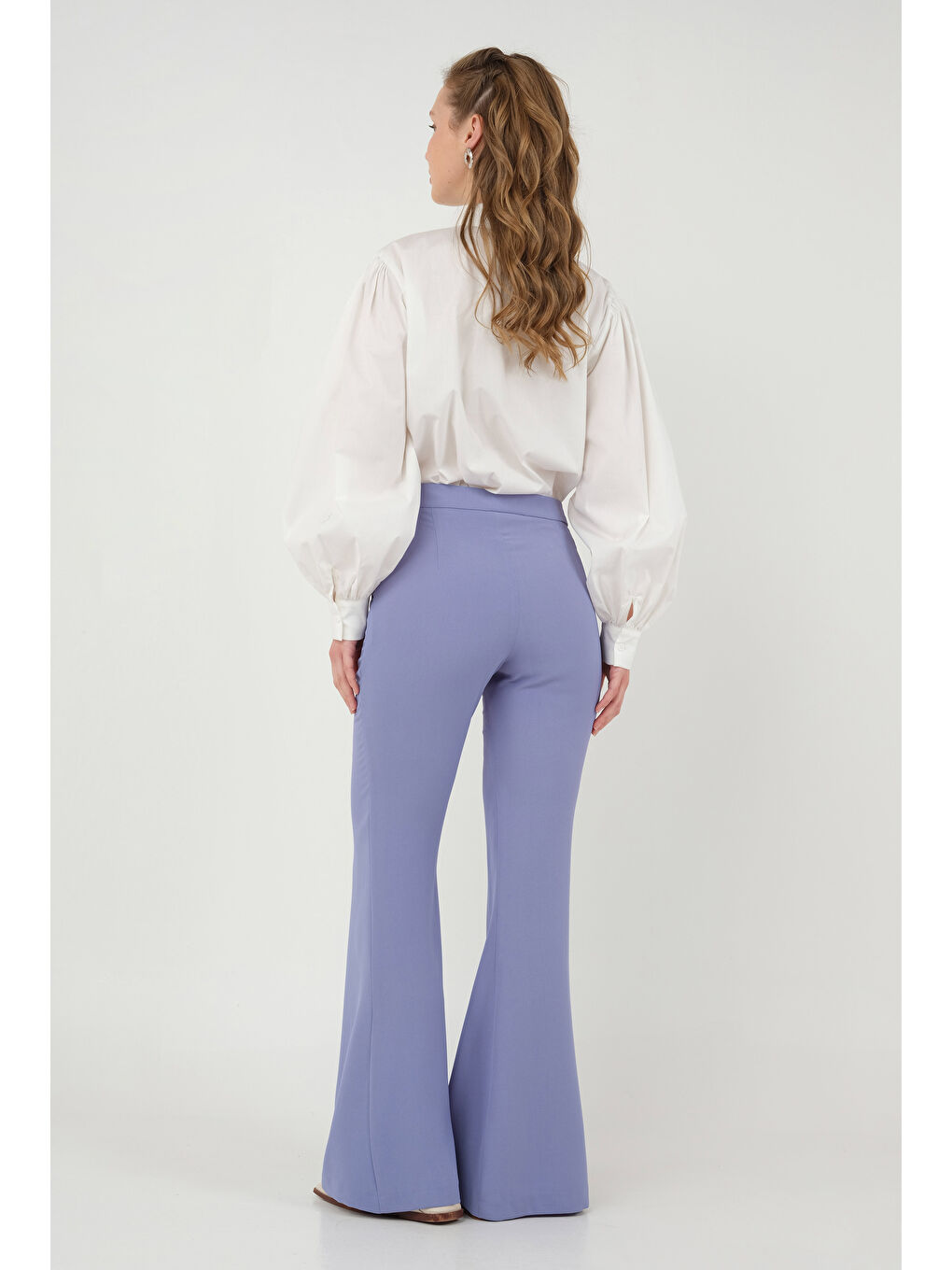 İspanyol Paça Pantolon Lila-3