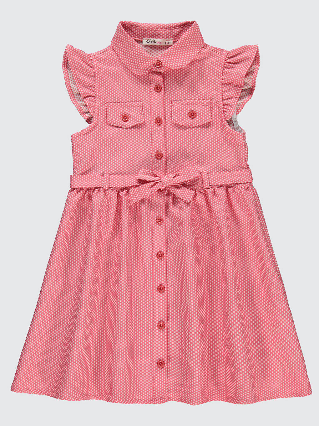 Kırmızı Girls Kız Çocuk Elbise 6-9 Yaş Nar