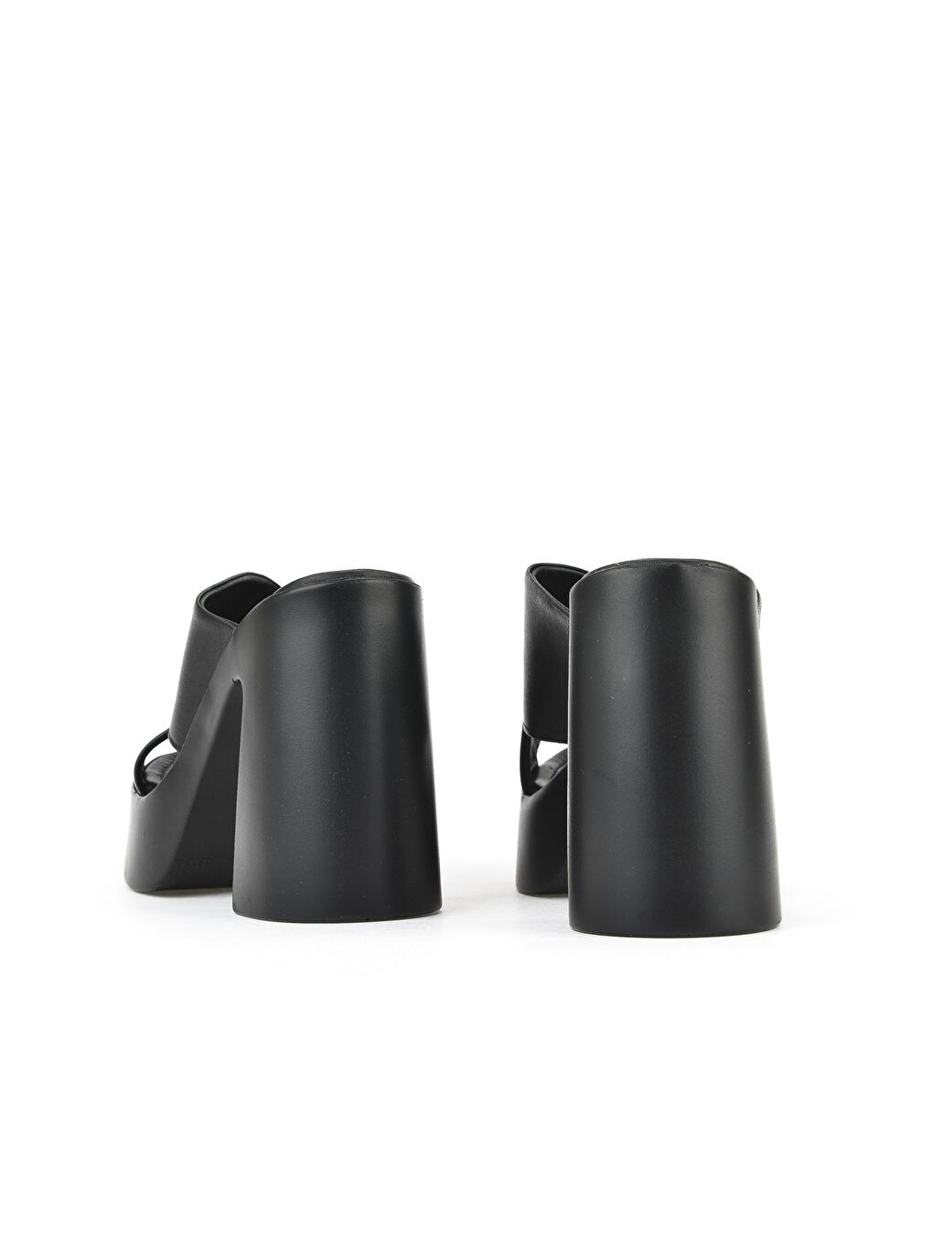 Kadın Hakiki Deri Topuklu Terlik 151992Z66001 Siyah-2