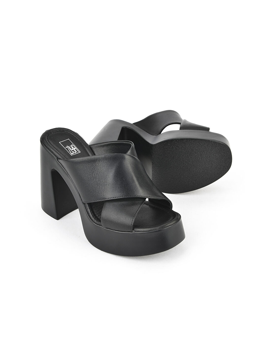 Kadın Hakiki Deri Topuklu Terlik 151992Z66001 Siyah-3