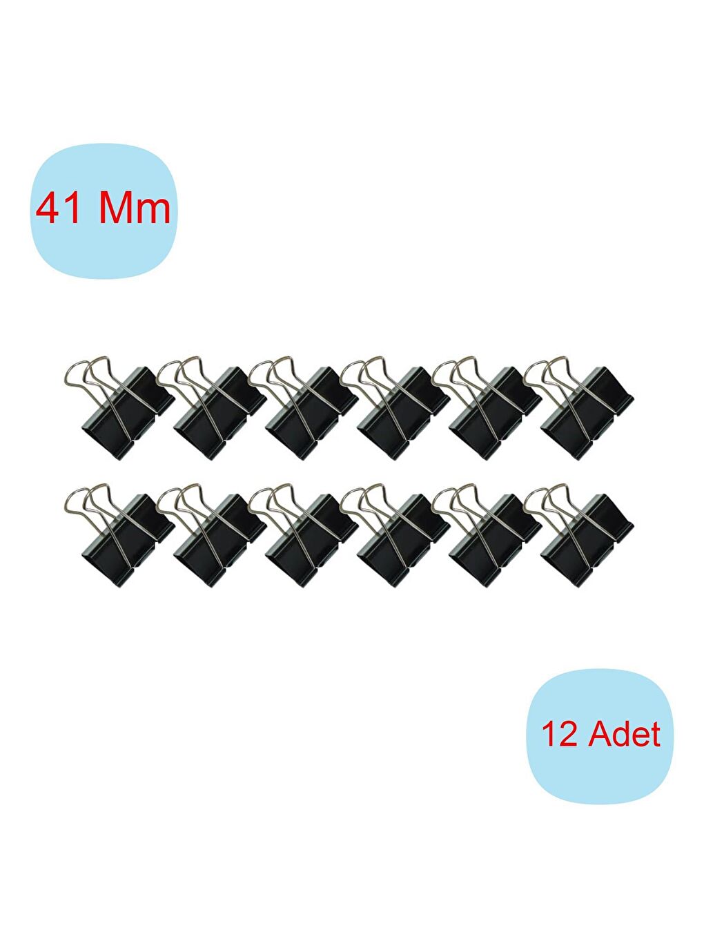 Metal Kıskaç 41 mm 12 Li Paket DL0002