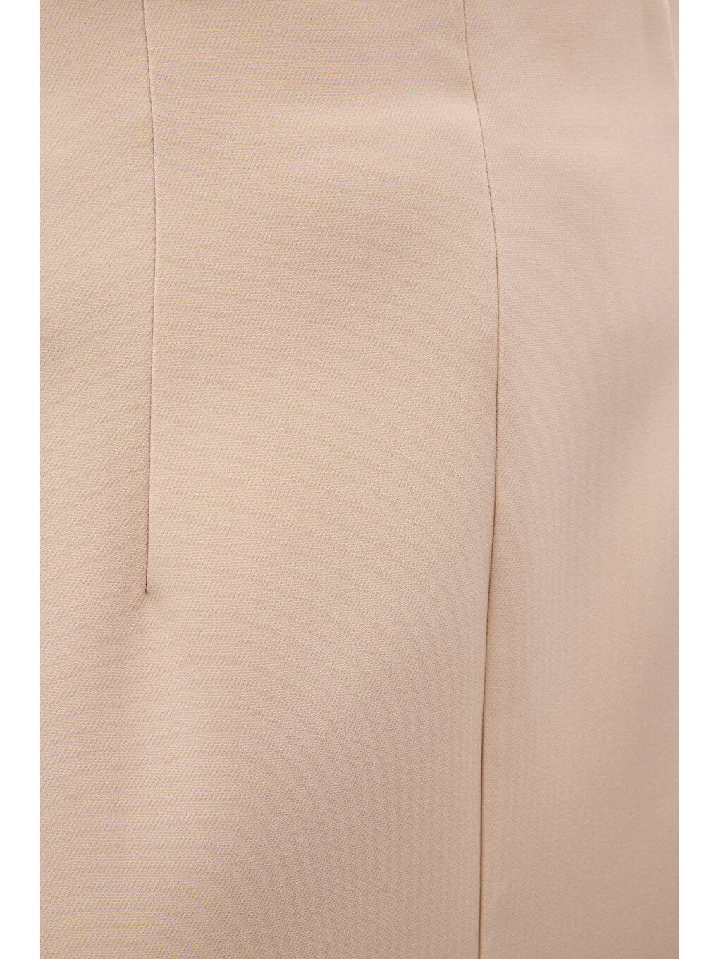 Yırtmaçlı Midi Etek - Bej-6