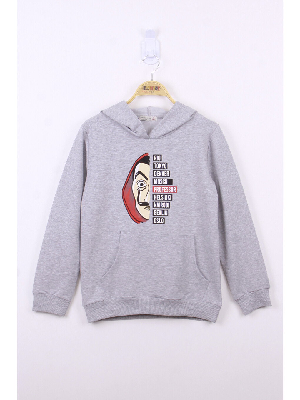 Gri Erkek Çocuk La Casa Baskılı Sweatshirt