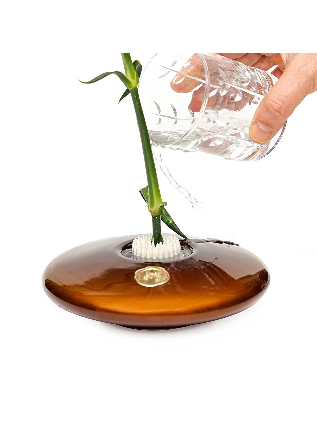 Flora Design-Elegance Kahverengi Cam Vazo-1