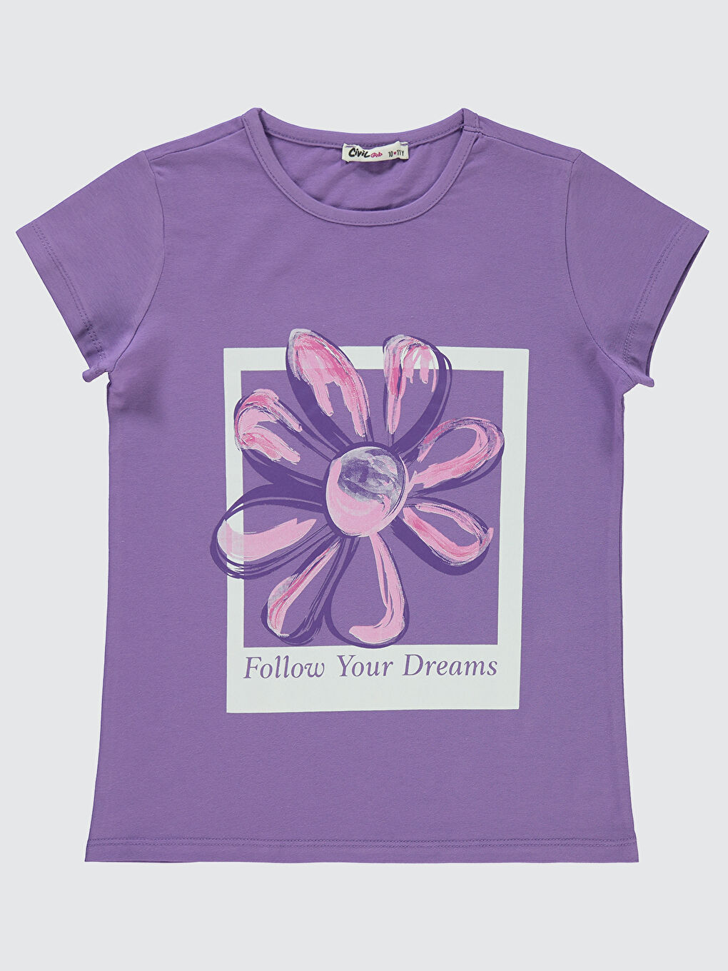 Girls Kız Çocuk Tişört 10-13 Yaş Açık Mor