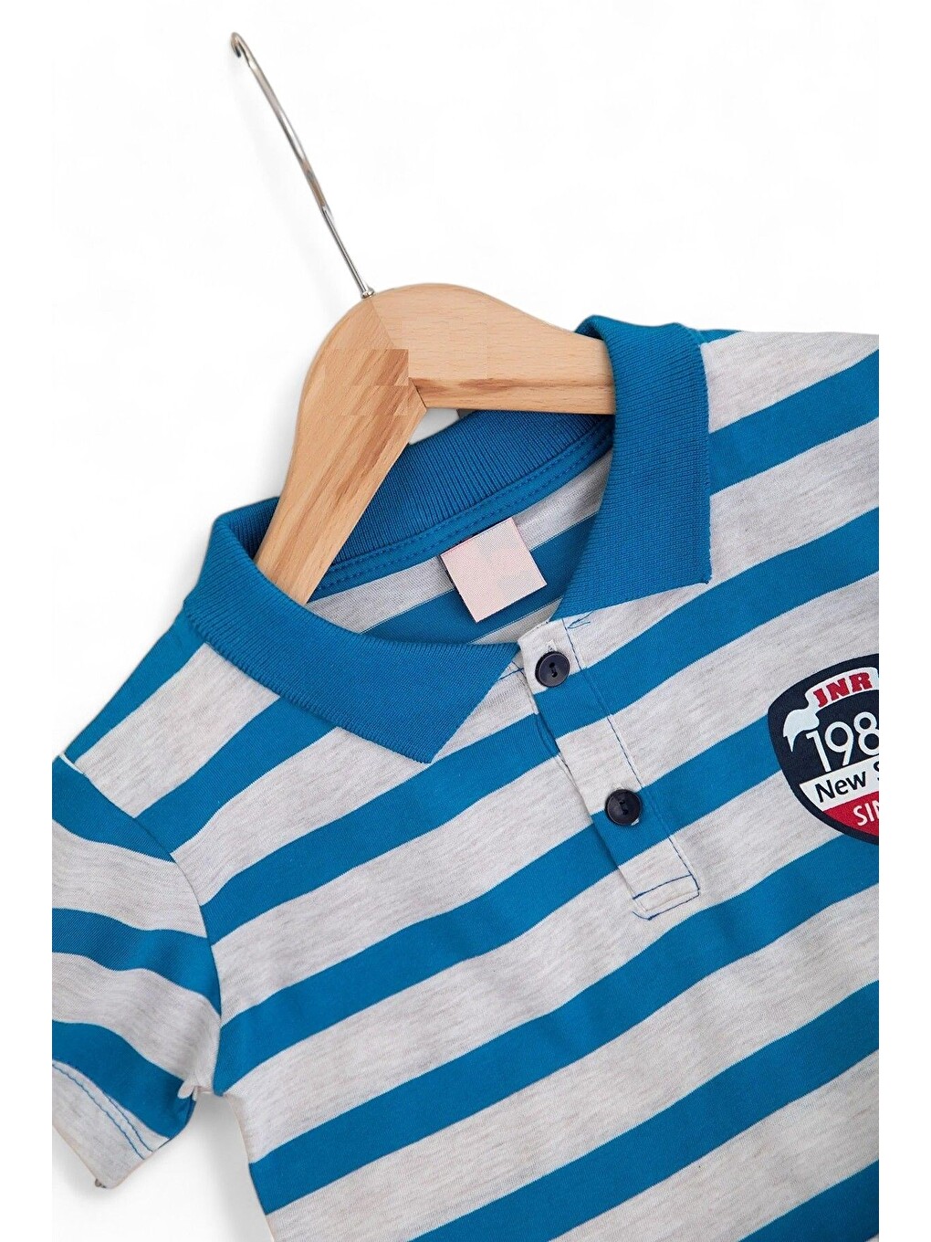 Mavi Erkek Çocuk Günlük Çizgili Polo Yakalı T-shirt Ve Şort Alt Üst Takımı-2