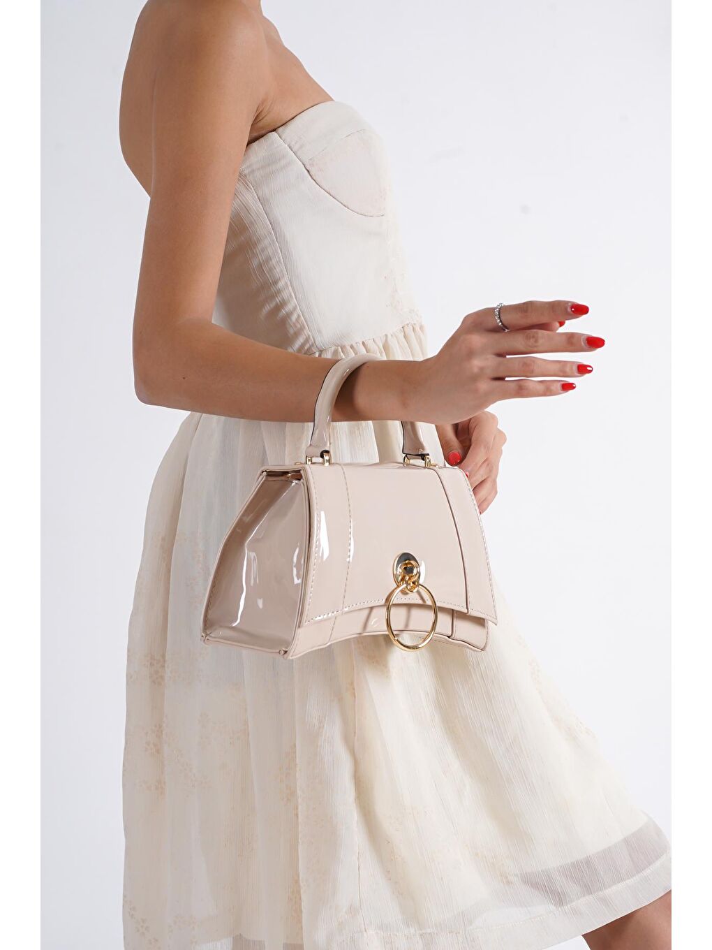 Ekru Rugan Savonita Kadın Çanta-4