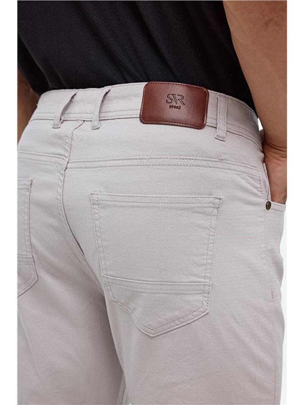 Bej Slim 5 Cep Kalıp Armürlü Pantolon-5