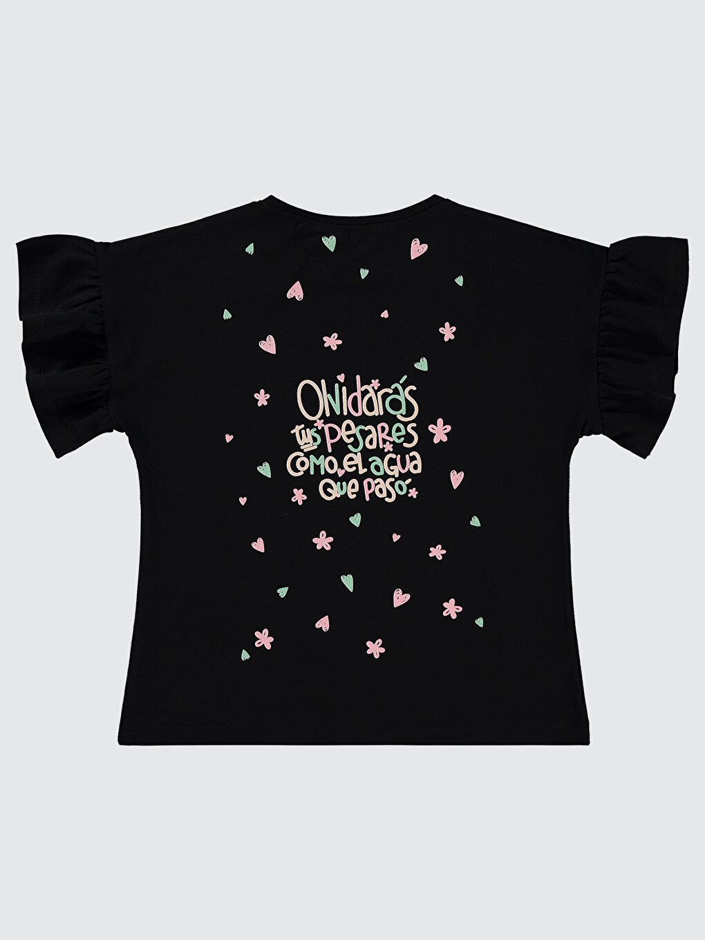 Girls Kız Çocuk Tişört 6-9 Yaş Siyah-1