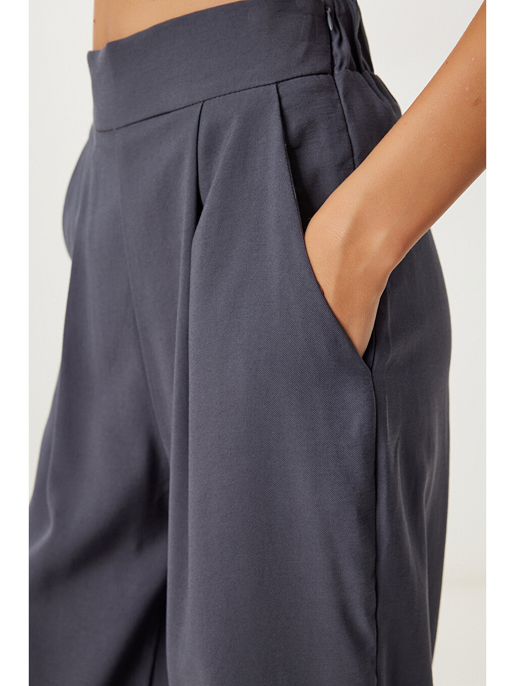Gri Dokuma Yelek Pantolon Takım FÜME LRV0118-4