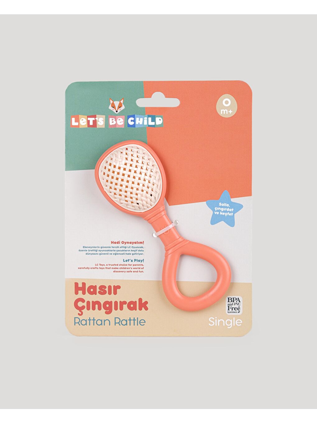 Tekli Hasır Çıngırak Somon LC-30752-S-2