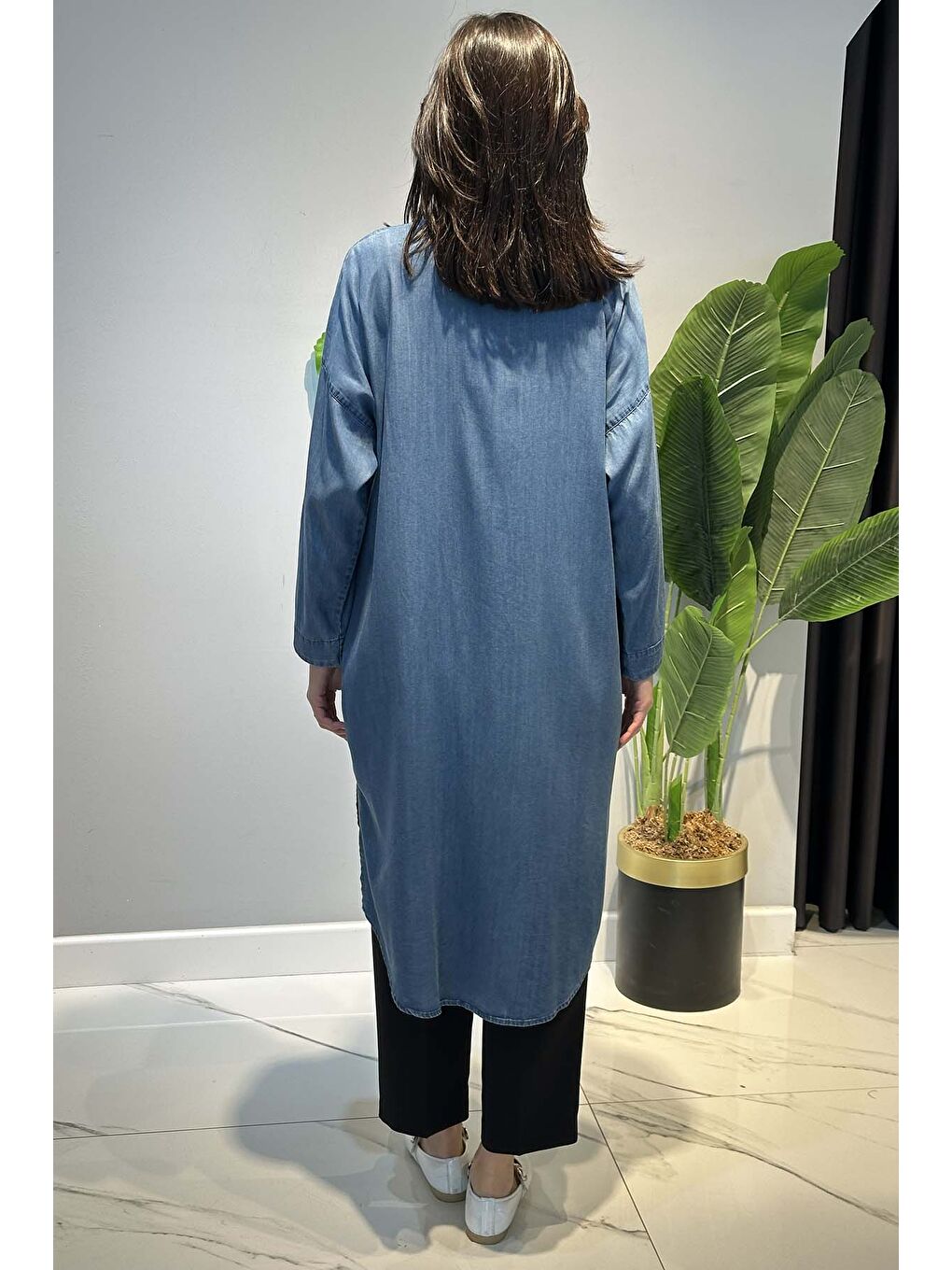 Mavi Lyocell Gömlek Uzun Tunik 7509 Denim-3