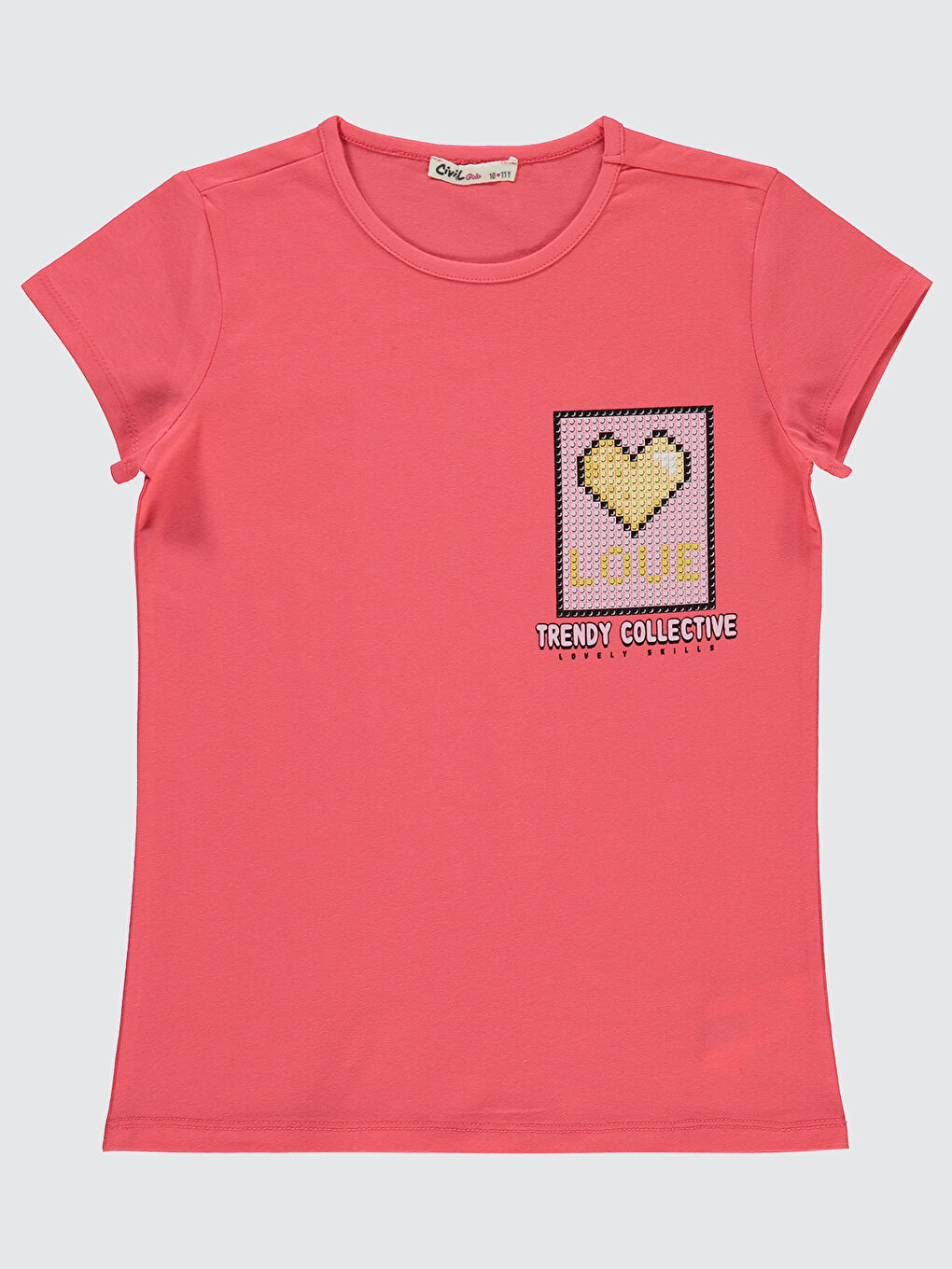 Girls Kız Çocuk Tişört 10-13 Yaş Sardunya Pembesi