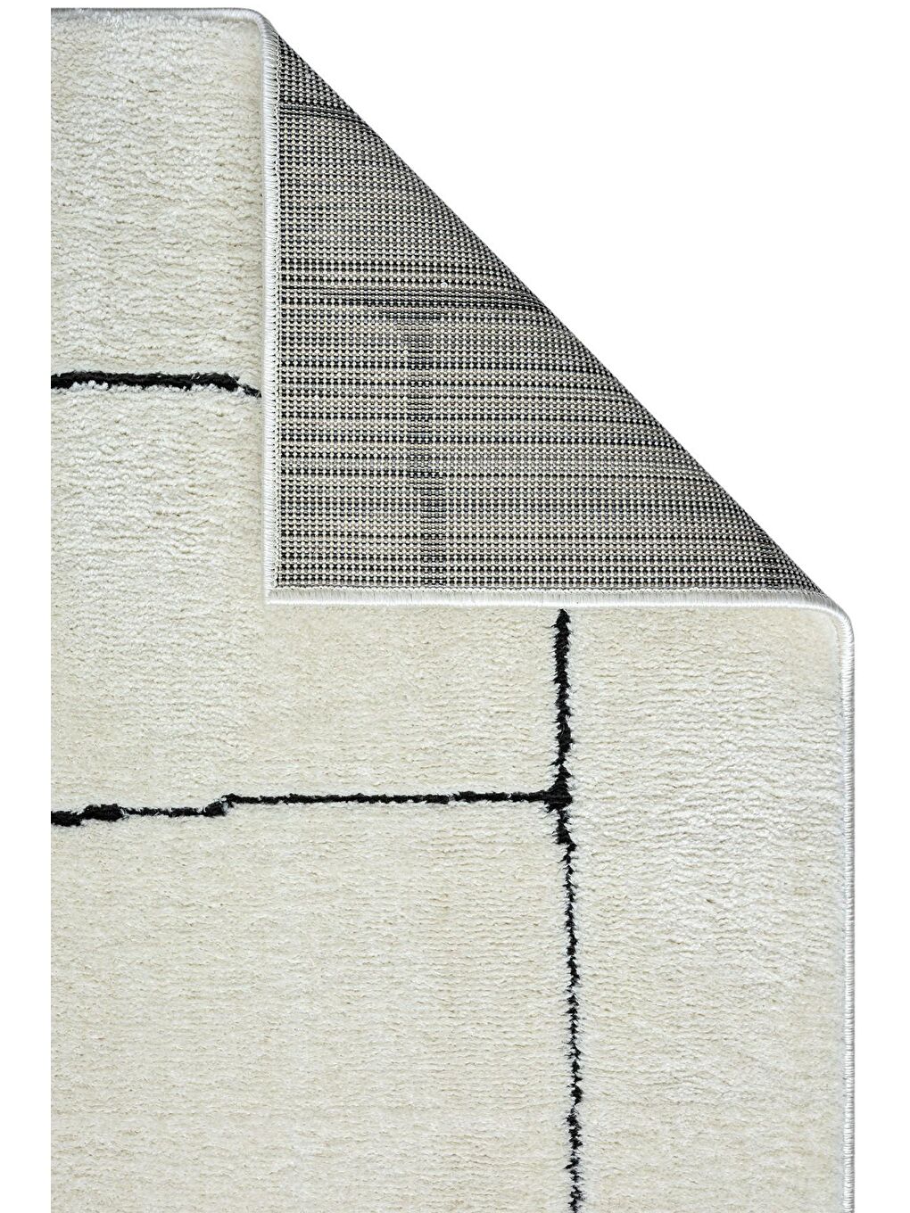 Ekru Jung 7183 Modern Dokuma Yumuşak Post Shaggy Halı-100x200 cm-3