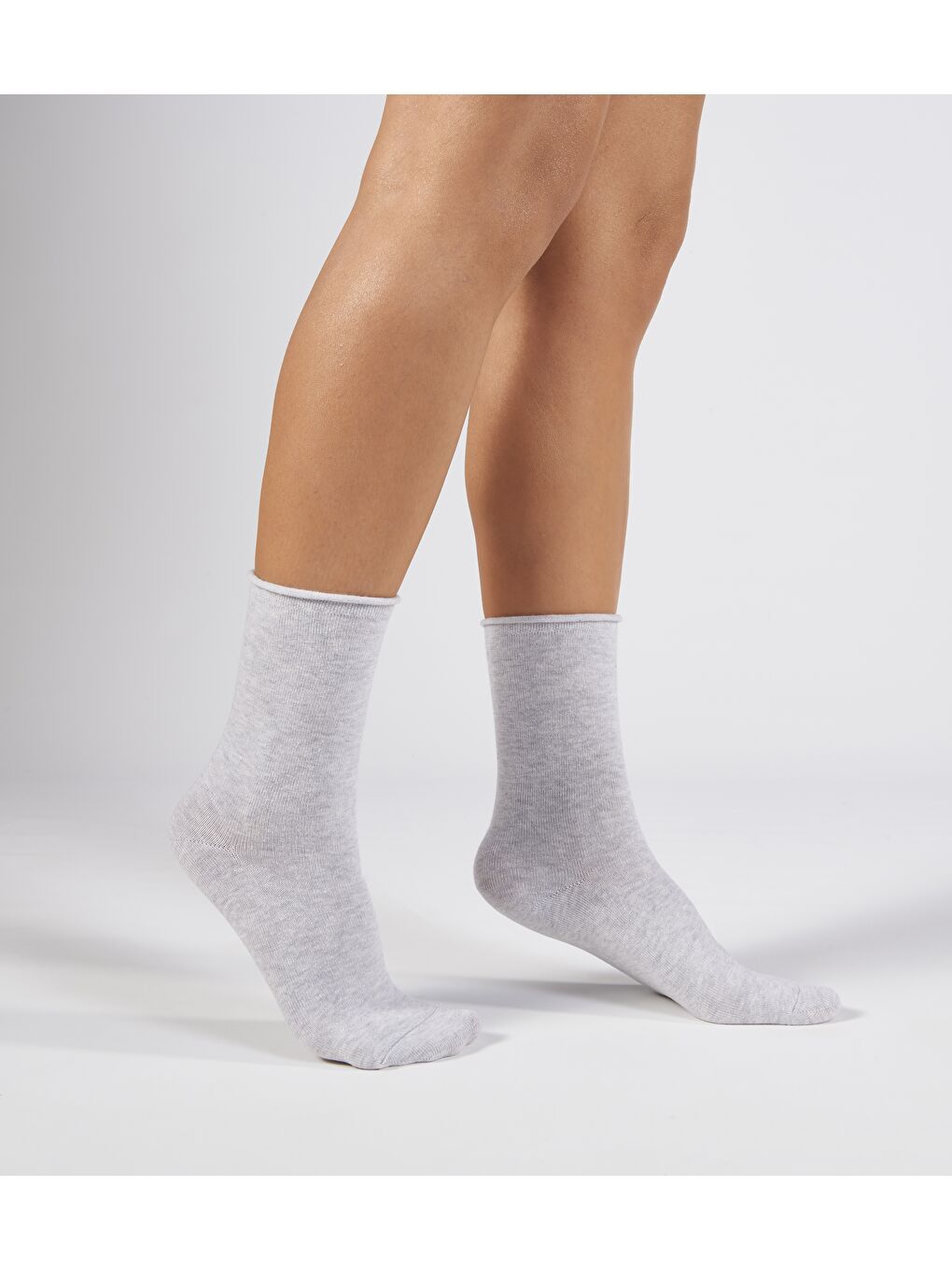 Karışık 3'lü Paket Lila,Pembe Ve Gri Pamuklu Lastiksiz Dikişsiz Kadın Soket Çorap 36-41-1