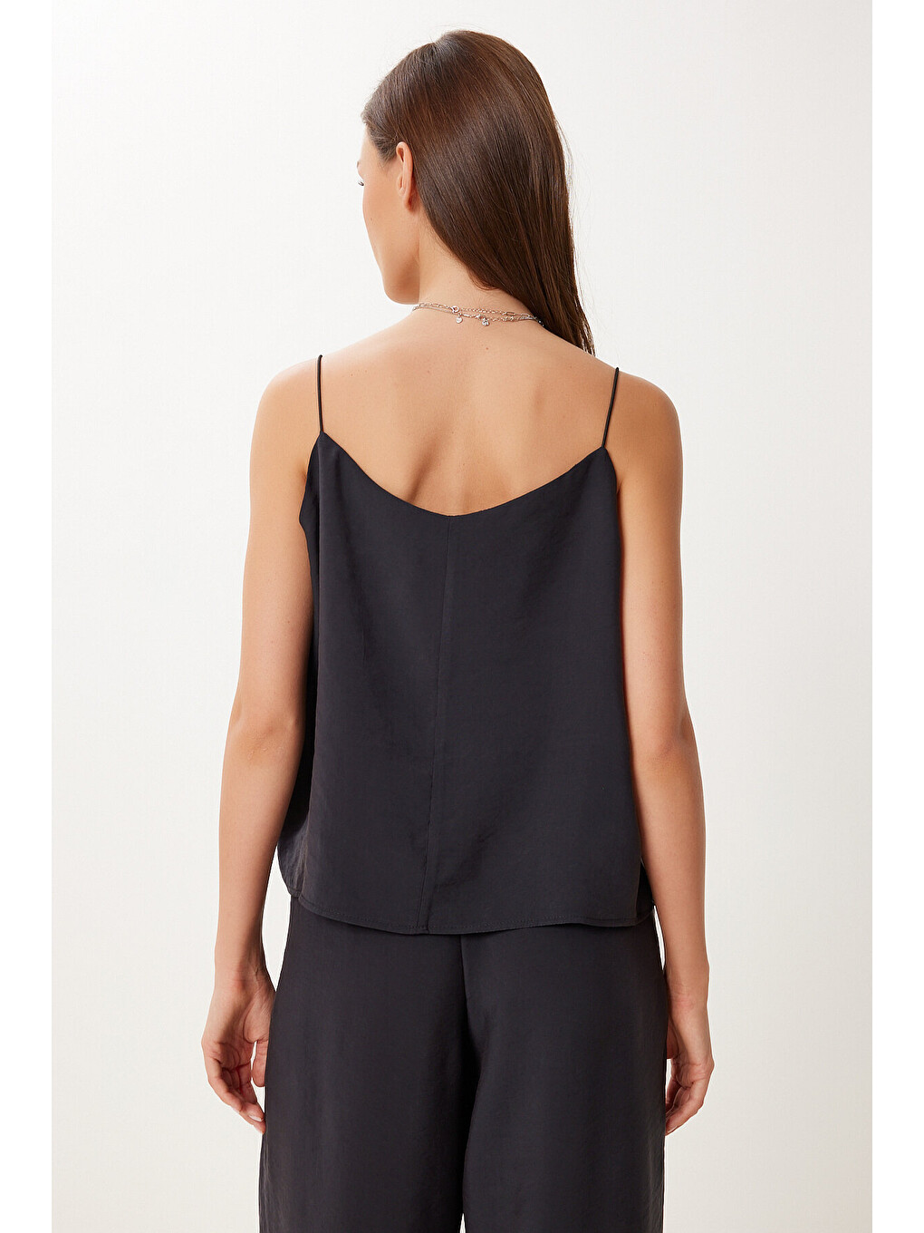 Siyah Askılı Modal Bluz Pantolon Takım SİYAH LRV0108-4
