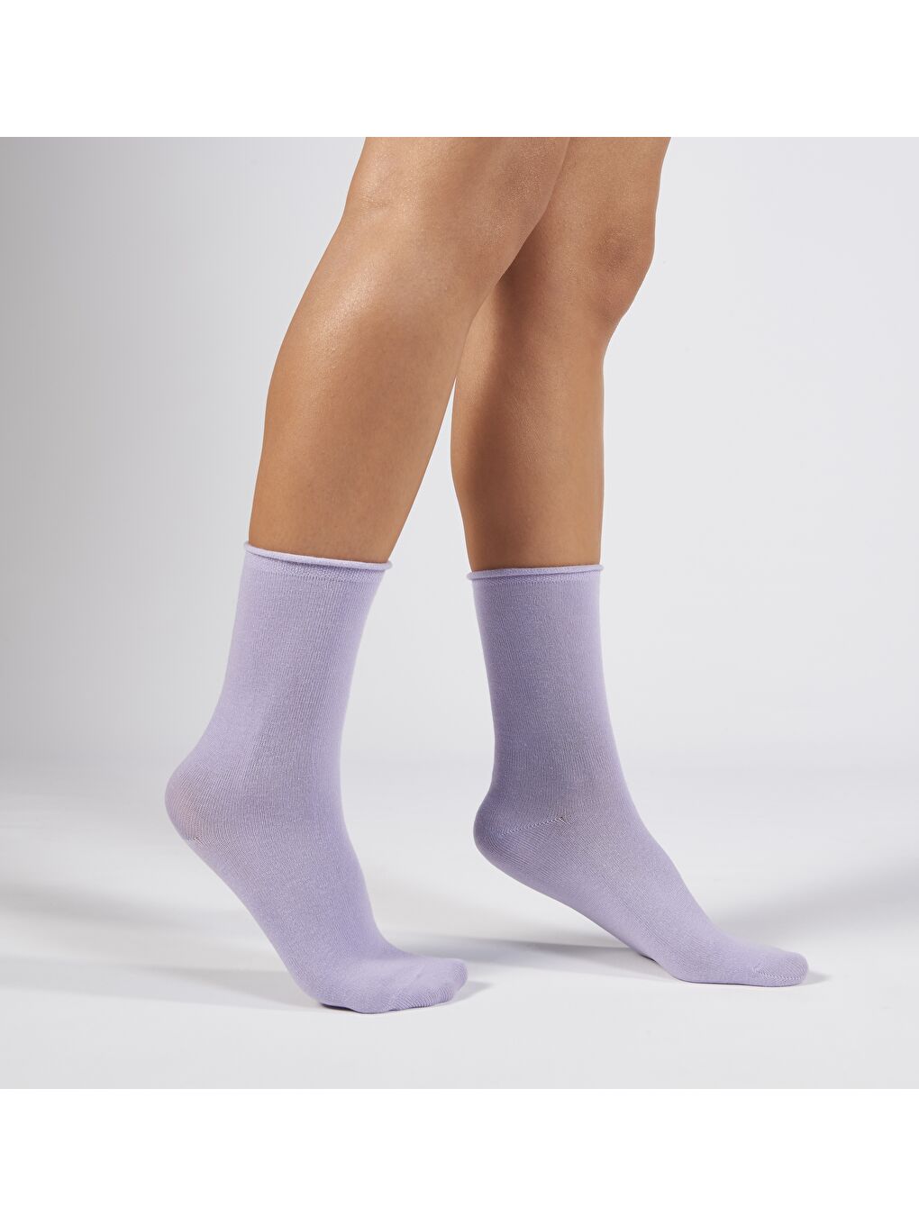 Karışık 3'lü Paket Lila,Pembe Ve Gri Pamuklu Lastiksiz Dikişsiz Kadın Soket Çorap 36-41-2