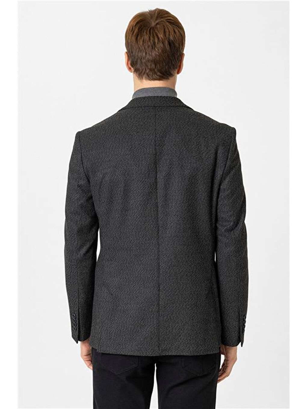 Siyah Slim Sivri Yaka 6 Drop Ceket-4