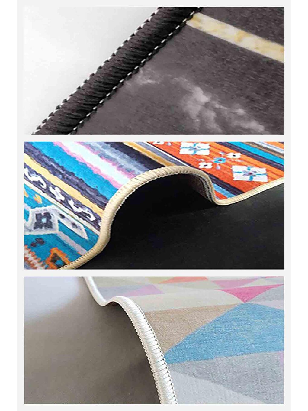 Gri Dekoratif Özel Tasarım Yıkanabilir, Modern Halı  180 x 280 cm-3