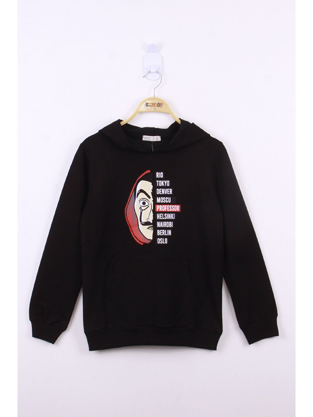 Siyah Erkek Çocuk La Casa Baskılı Sweatshirt
