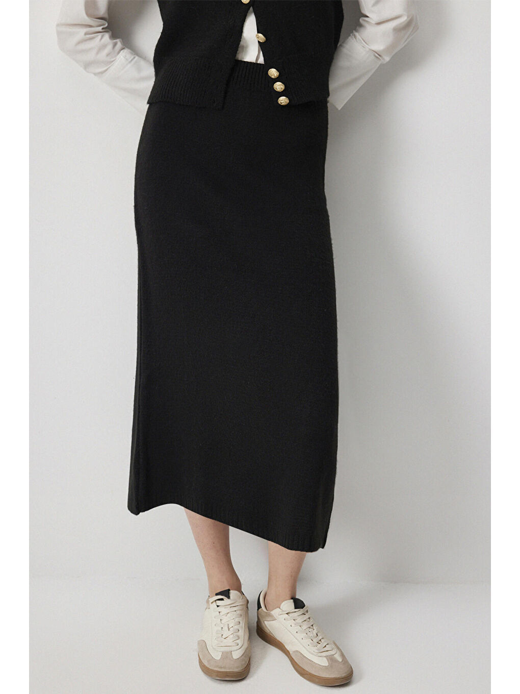 Siyah Yelek Etek Triko Takım-3