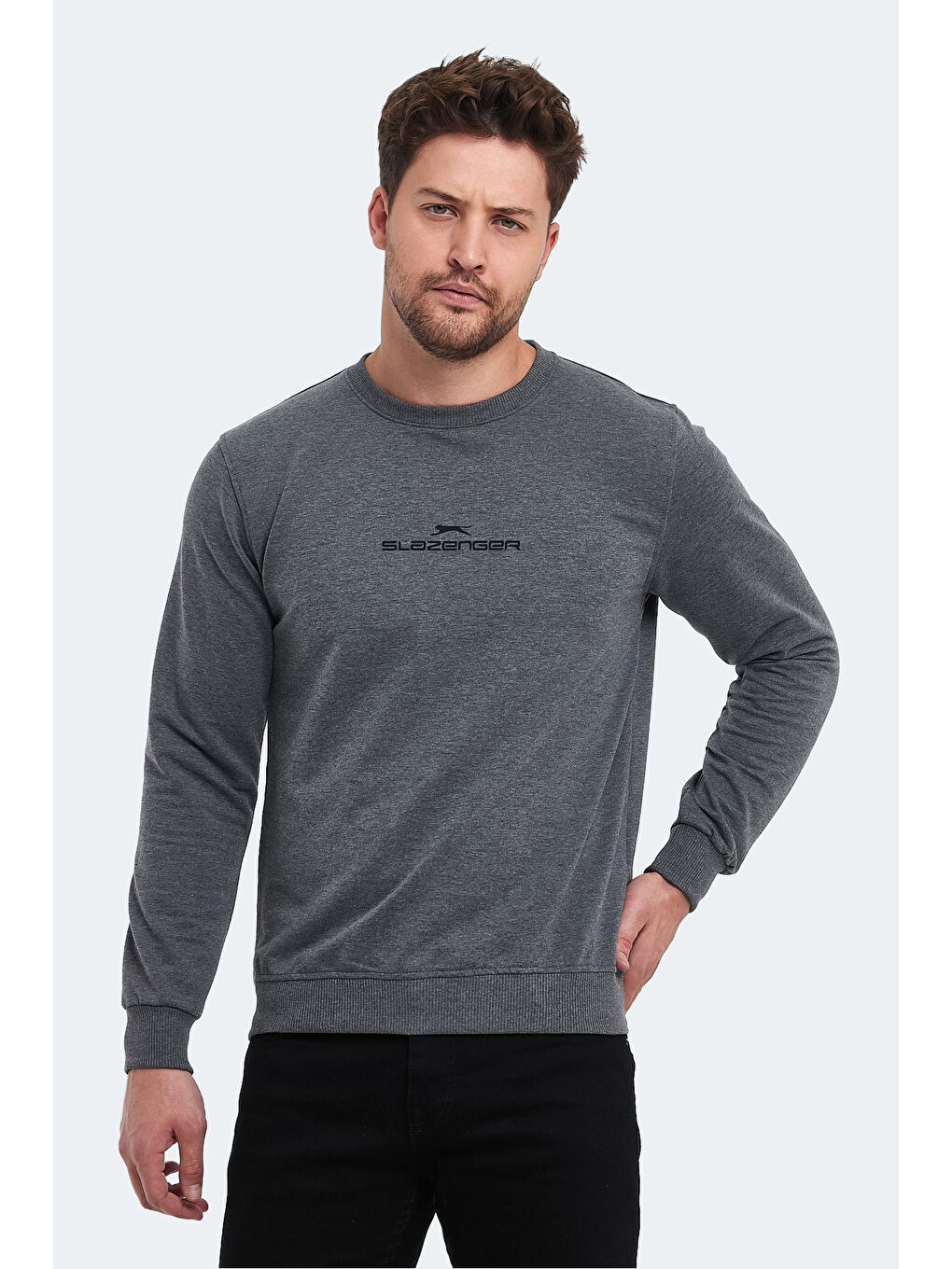 SLAZENGER ORTWIN Erkek Sweatshirt Koyu Gri