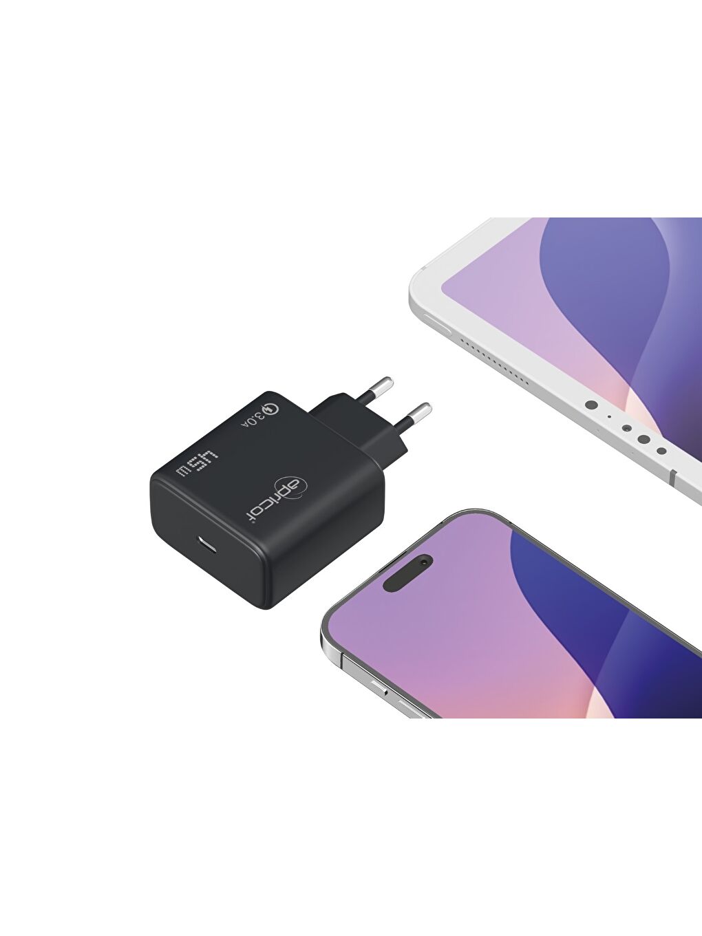 Technoe Apricot APC-U445/B 45W 3.0A TYpe-c 45W Süper Hızlı Ev Şarj Adaptörü-2