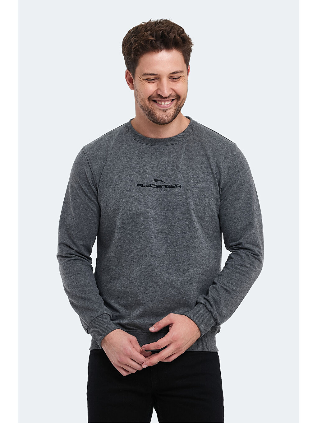 SLAZENGER ORTWIN Erkek Sweatshirt Koyu Gri - 5