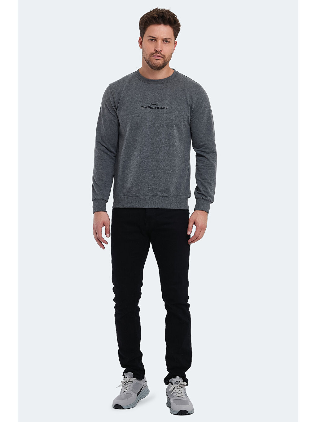 SLAZENGER ORTWIN Erkek Sweatshirt Koyu Gri - 6