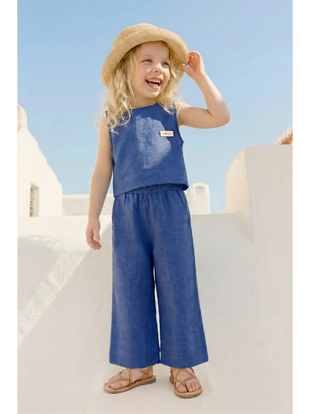 Mavi Kız Çocuk Bluz Ve Pantolon Takım - Sax