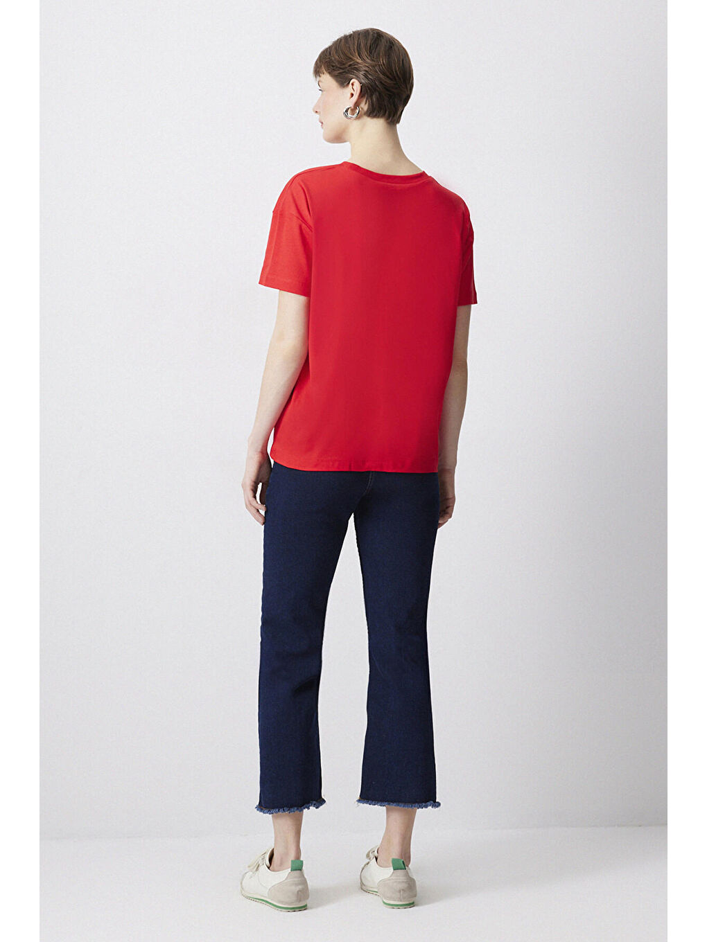 Kırmızı Pamuklu Kısa Kol Tshırt-2