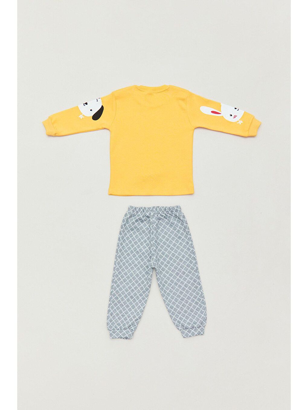 Sarı Baskılı Papyon Detaylı Erkek Çocuk Takım-1