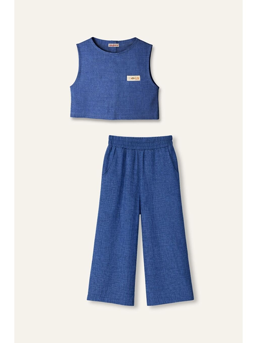 Mavi Kız Çocuk Bluz Ve Pantolon Takım - Sax-1