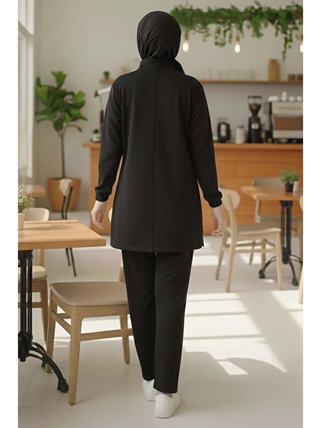 Fermuarlı Modal İkili Takım Siyah - 1013-SIYAH-2