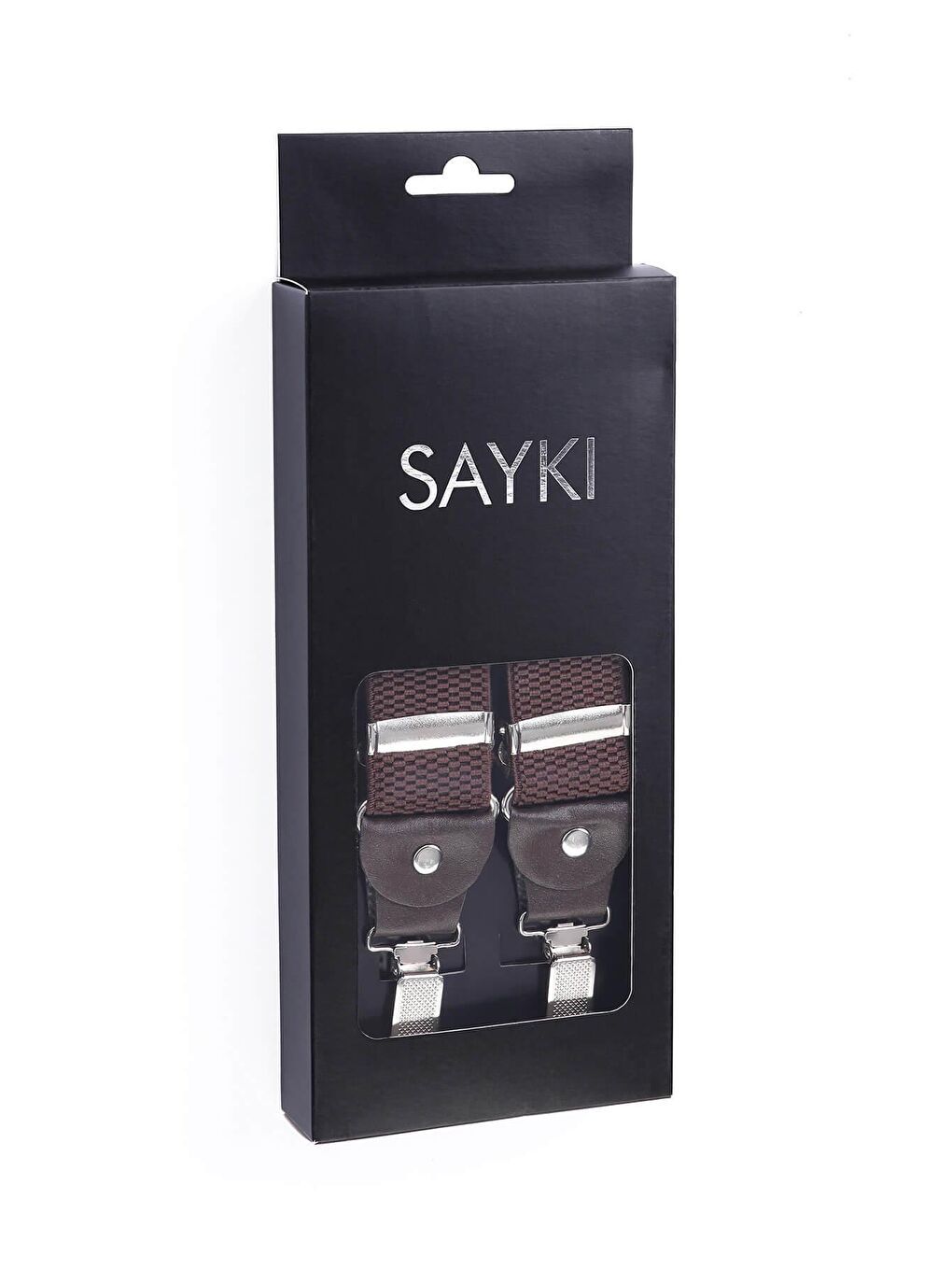 Kahverengi Petek Desenli Pantolon Askısı