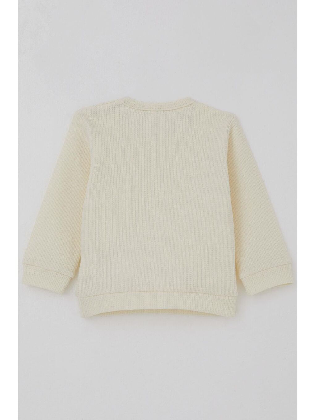 Ekru Erkek Bebek Pijama Takımı Omuzdan Patlı Sevimli Uykucu Yıldız Armalı Krem (4 Ay-1 Yaş)-3