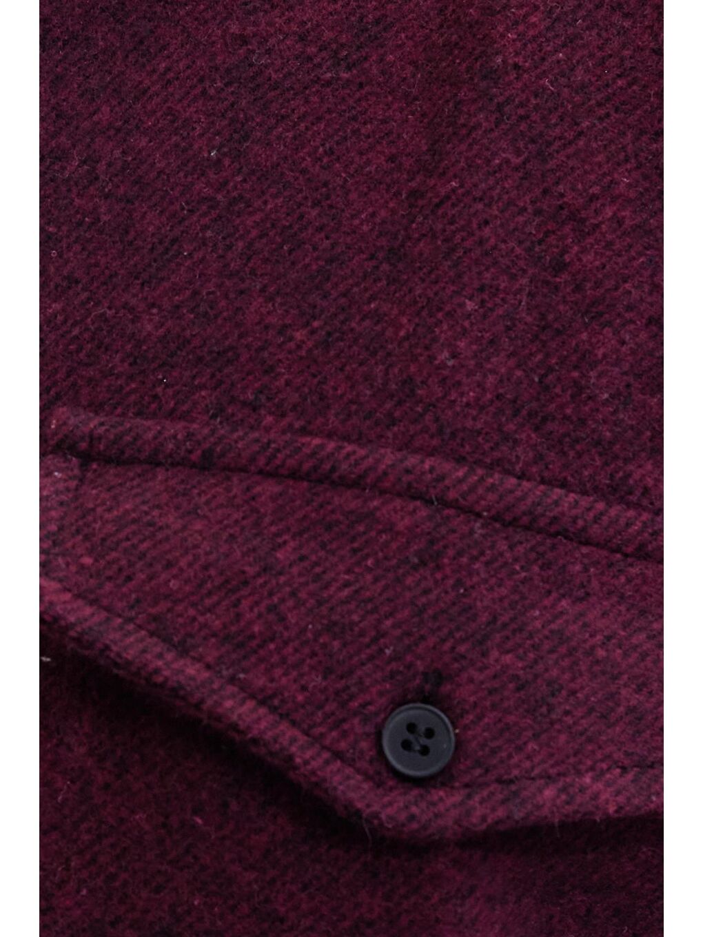 Erkek Slim Fit Tek Cep Kapaklı Düz Oduncu Spor Bordo Gömlek-5